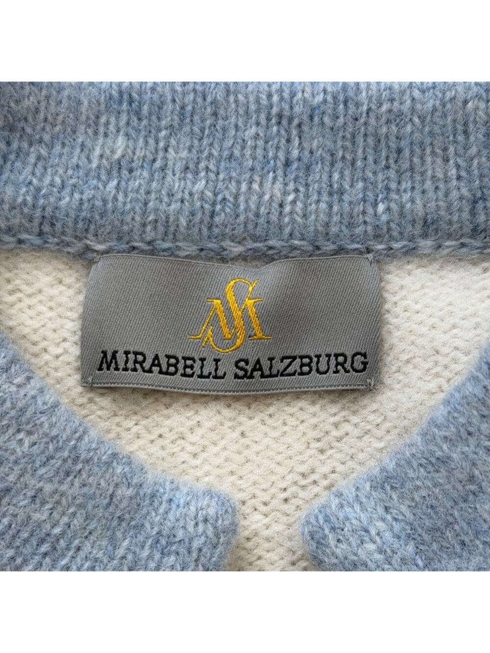 Mirabell Salzburg Womens Size Small 100% New Wool Blazer Cardigan Cream Blue - Picture 5 of 10
